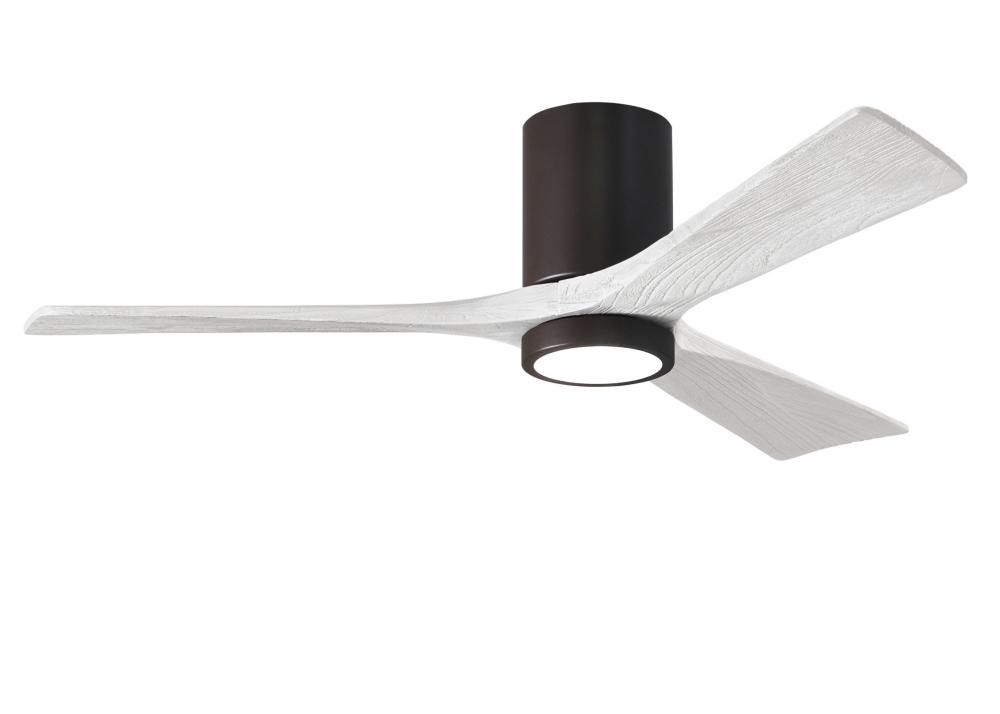 Irene-3HLK three-blade flush mount paddle fan in Textured Bronze finish with 52” solid matte whi