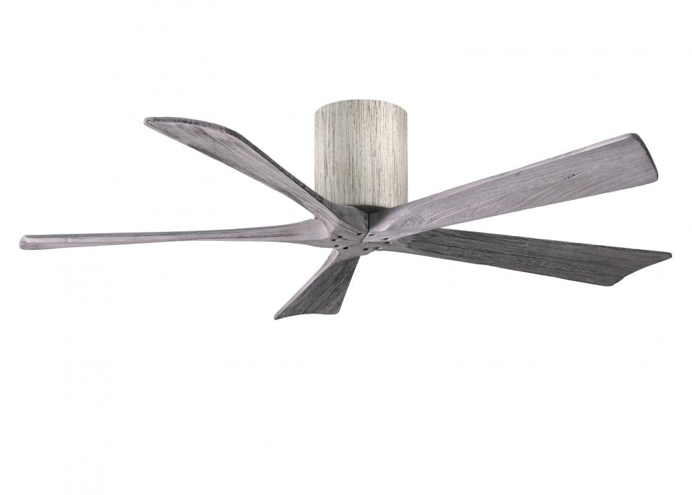 Irene-5H five-blade flush mount paddle fan in Barn Wood finish with 52” solid barn wood tone bla