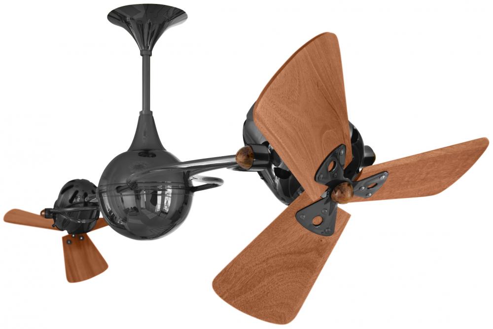 Italo Ventania 360° dual headed rotational ceiling fan in black nickel finish with solid sustaina