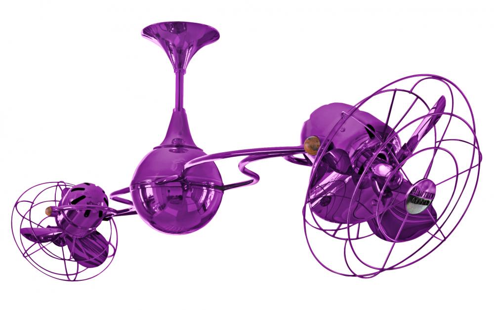 Italo Ventania 360° dual headed rotational ceiling fan in Ametista (Purple) finish with metal bla