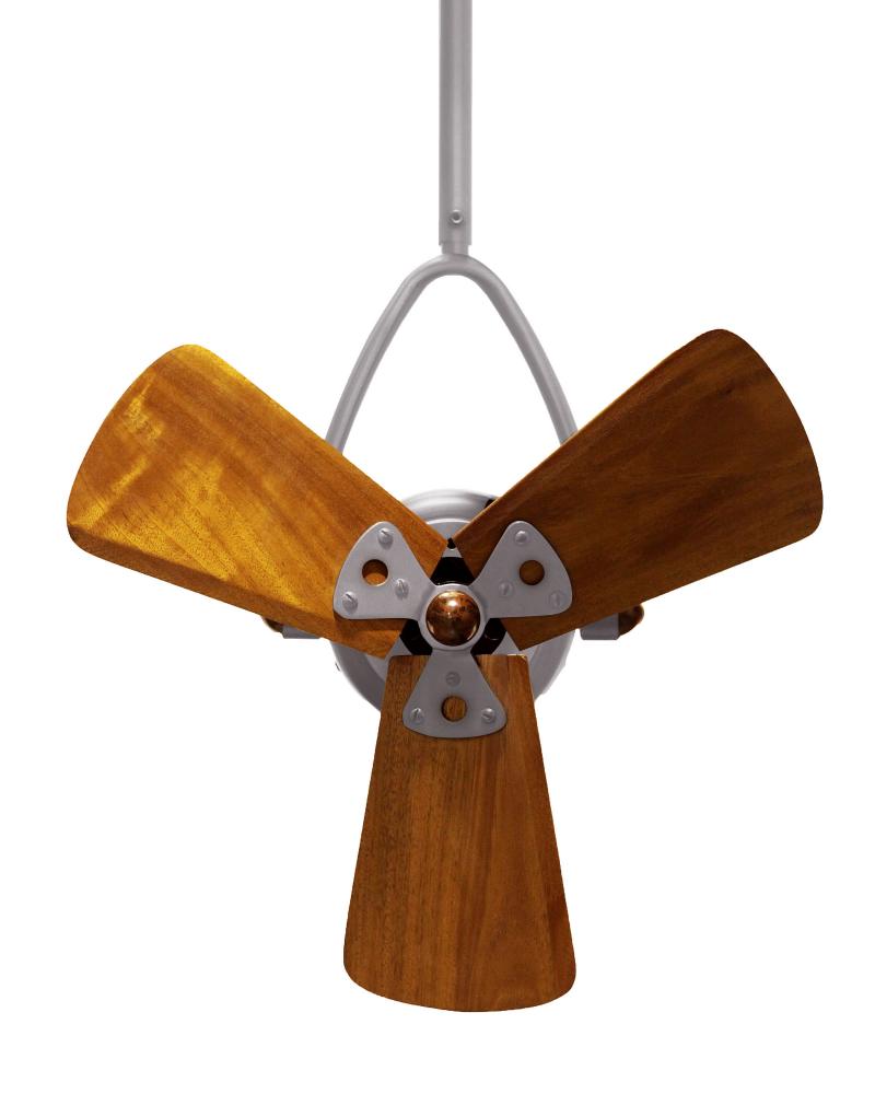 Jarold Direcional ceiling fan in Brushed Nickel finish with solid sustainable mahogany wood blades