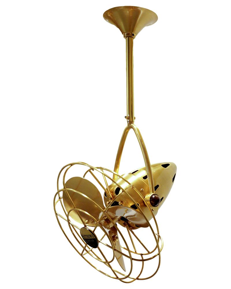 Jarold Direcional ceiling fan in Brushed Brass finish with metal blades.