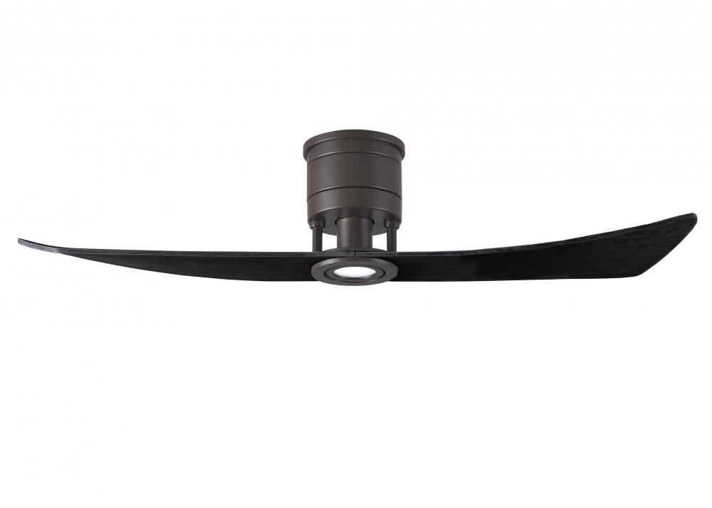 Lindsay ceiling fan in Textured Bronze finish with 52&#34; solid matte black wood blades and eco-f