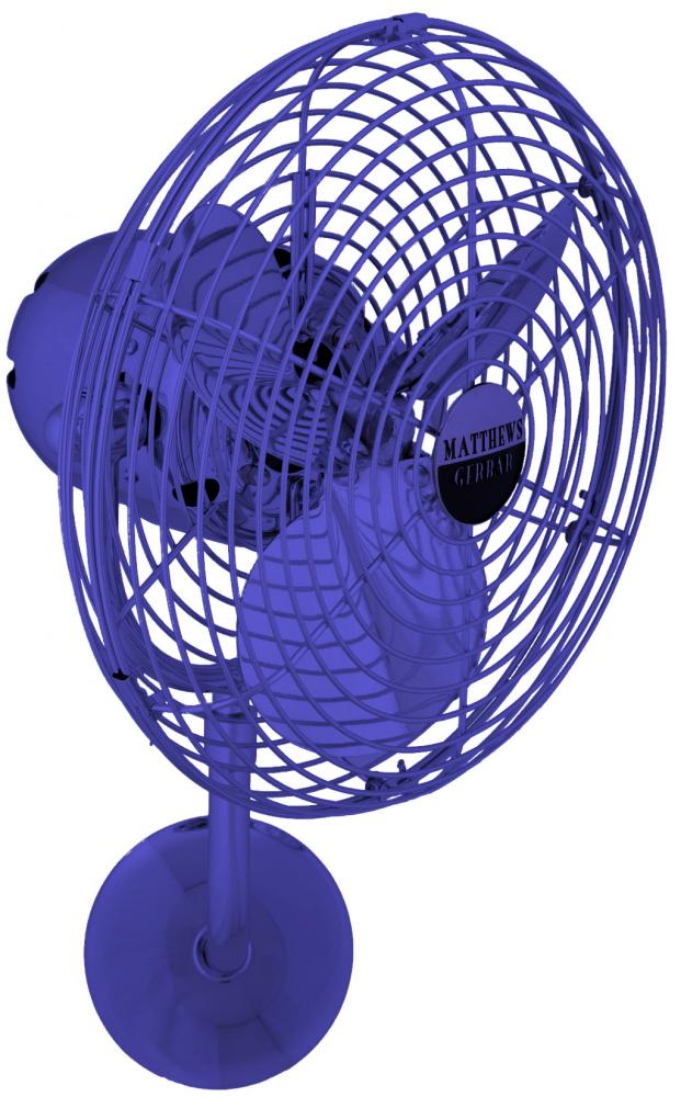Michelle Parede vintage style wall fan in Safira (Blue) finish.