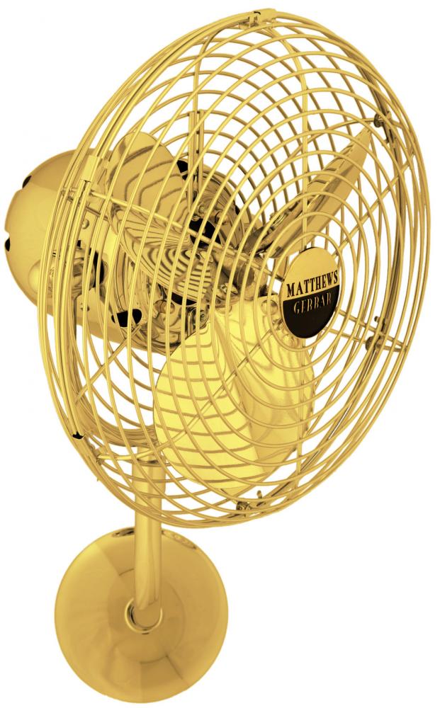 Michelle Parede vintage style wall fan in Ouro (Gold) finish.