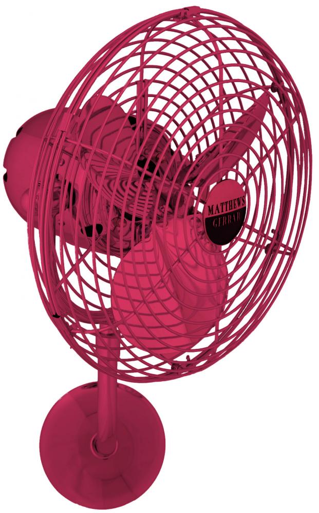 Michelle Parede vintage style wall fan in Rubi (Red) finish.