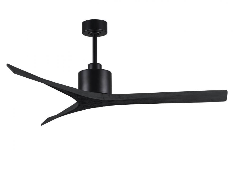 Mollywood 6-speed contemporary ceiling fan in Matte Black finish with 60” solid matte black wood