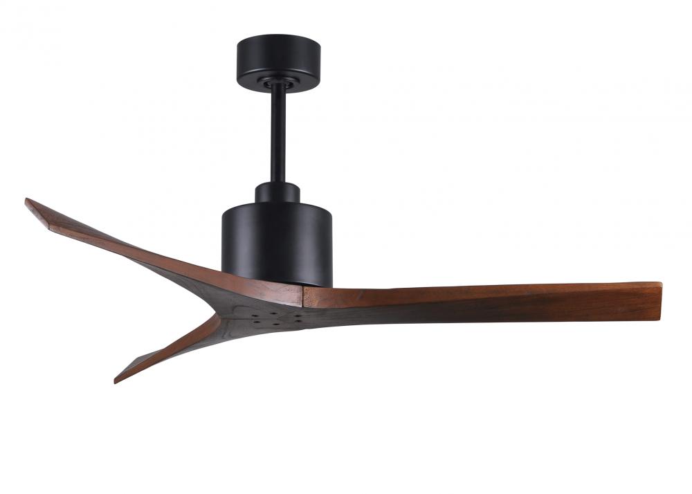Mollywood 6-speed contemporary ceiling fan in Matte Black finish with 52” solid walnut tone blad