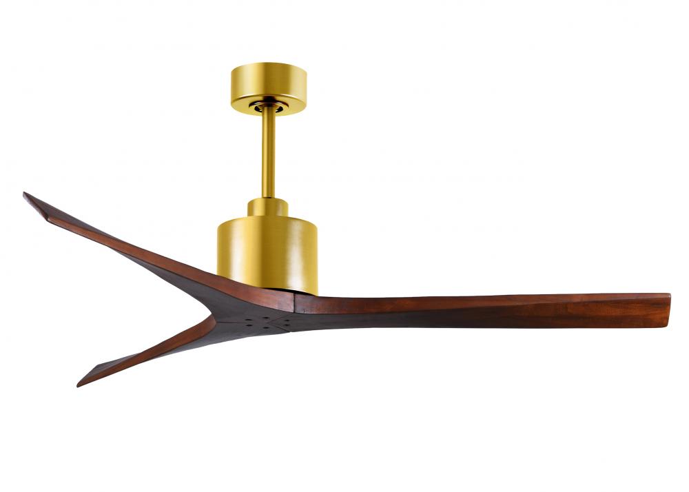 Mollywood 6-speed contemporary ceiling fan in Brushed Brass finish with 60” solid walnut tone bl