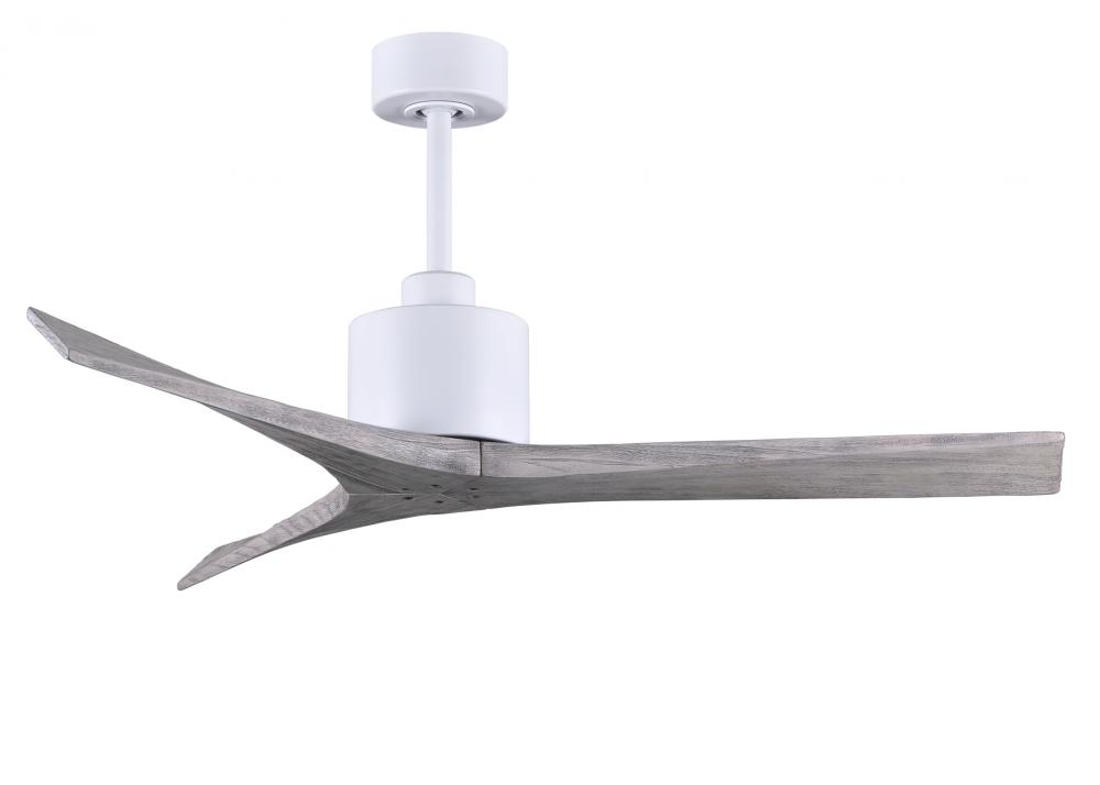 Mollywood 6-speed contemporary ceiling fan in Matte White finish with 52” solid barn wood tone b