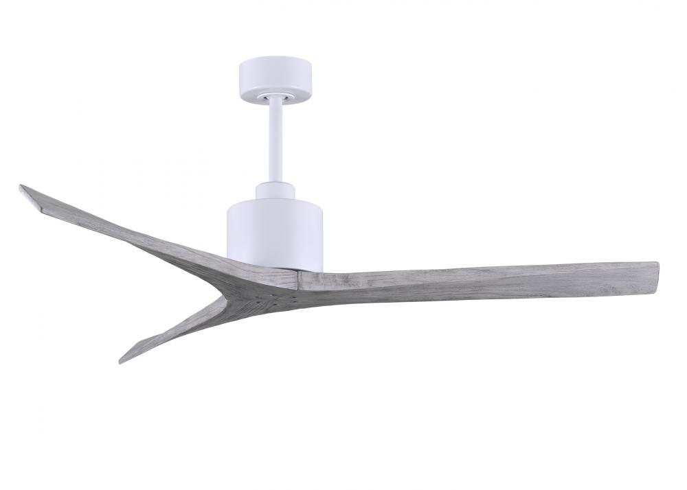 Mollywood 6-speed contemporary ceiling fan in Matte White finish with 60” solid barn wood tone b