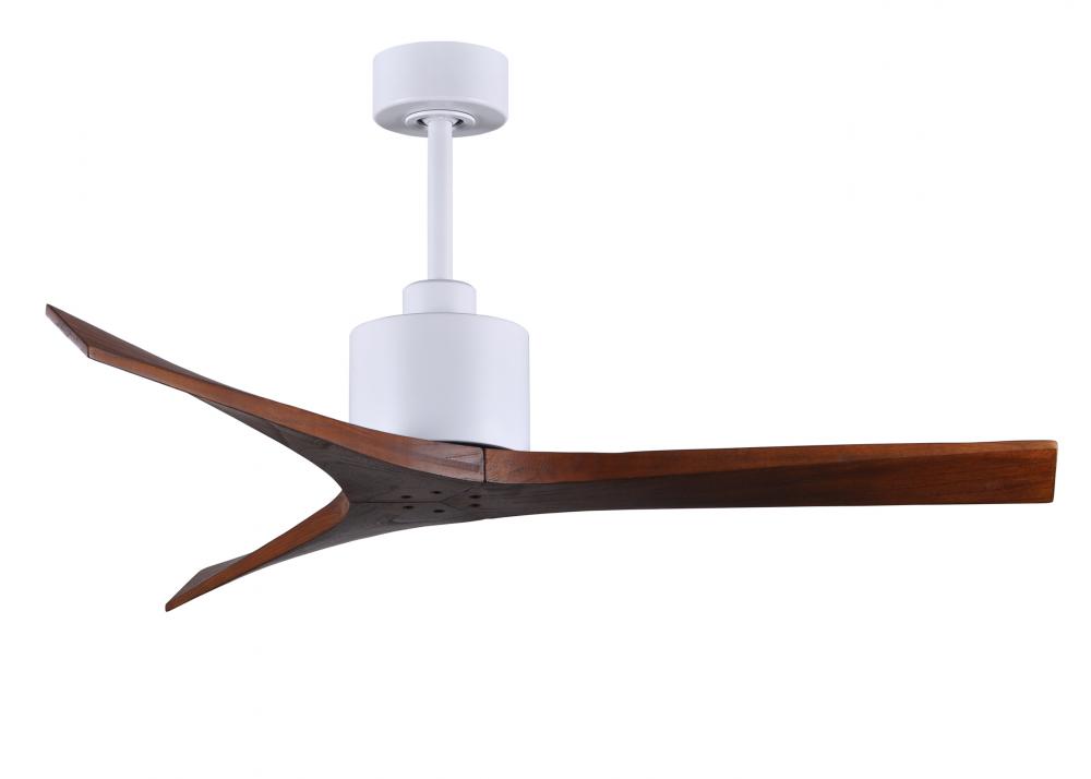 Mollywood 6-speed contemporary ceiling fan in Matte White finish with 52” solid walnut tone blad