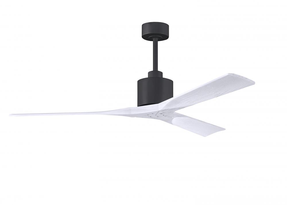 Nan 6-speed ceiling fan in Matte Black finish with 60” solid matte white wood blades