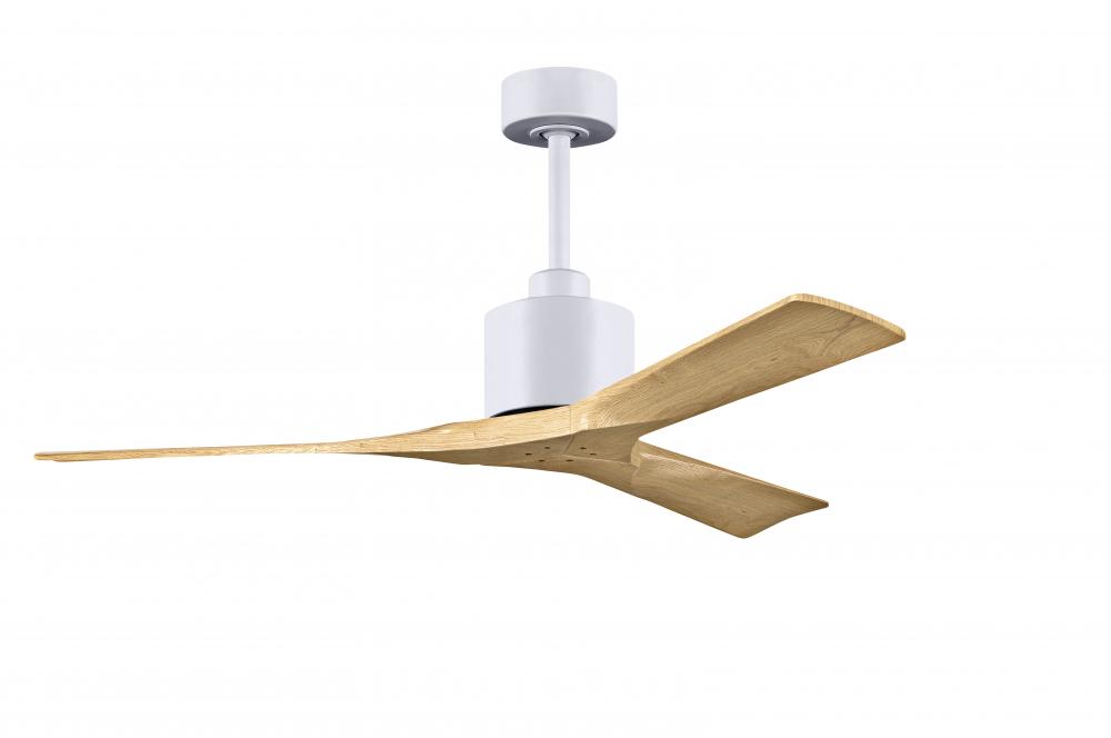 Nan 6-speed ceiling fan in Matte White finish with 52” solid light maple tone wood blades