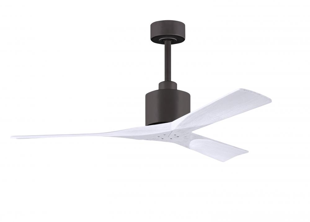 Nan 6-speed ceiling fan in Textured Bronze finish with 52” solid matte white wood blades