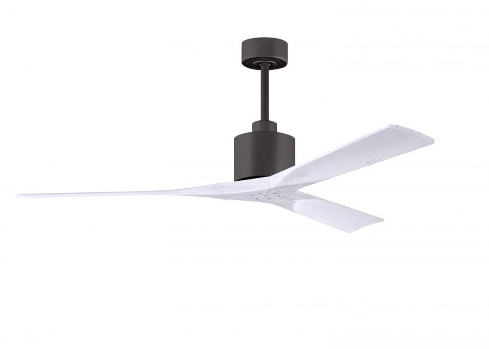 Nan 6-speed ceiling fan in Textured Bronze finish with 60” solid matte white wood blades