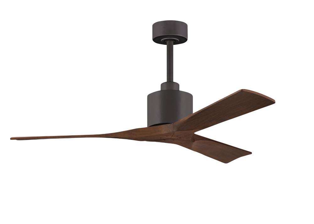 Nan 6-speed ceiling fan in Textured Bronze finish with 52” solid walnut tone wood blades