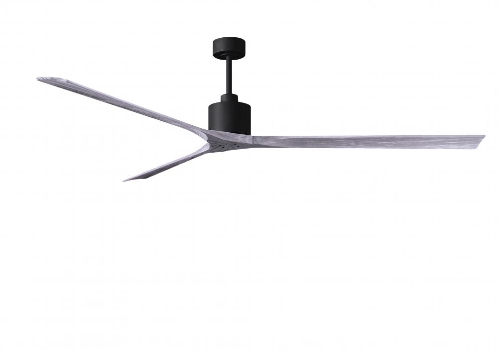 Nan XL 6-speed ceiling fan in Matte Black finish with 90” solid barn wood tone wood blades