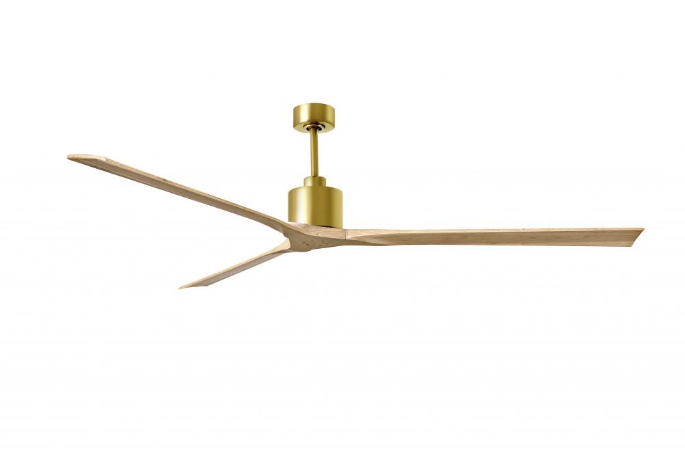 Nan XL 6-speed ceiling fan in Brushed Brass finish with 90” solid light maple tone wood blades
