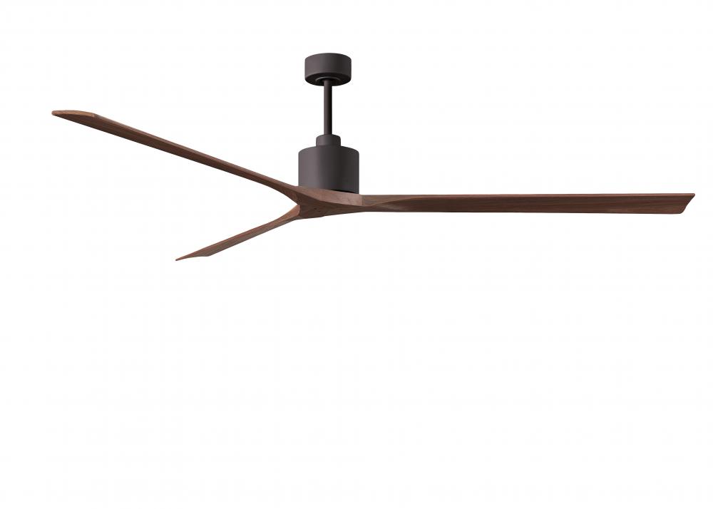 Nan XL 6-speed ceiling fan in Matte White finish with 90” solid walnut tone wood blades