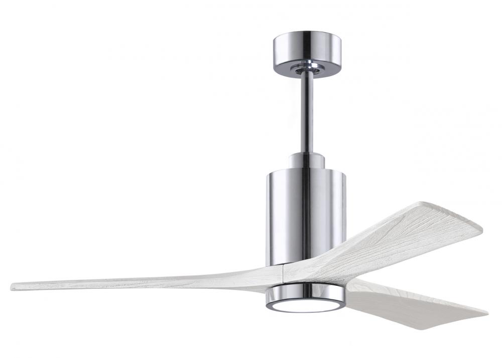 Patricia-3 three-blade ceiling fan in Polished Chrome finish with 52” solid matte white wood bla