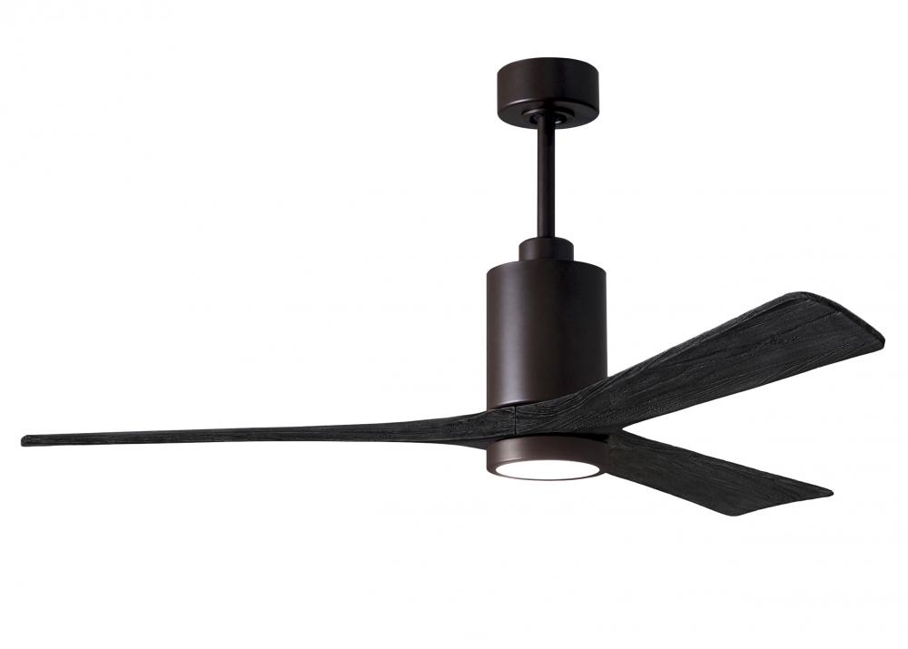 Patricia-3 three-blade ceiling fan in Textured Bronze finish with 60” solid matte black wood bla