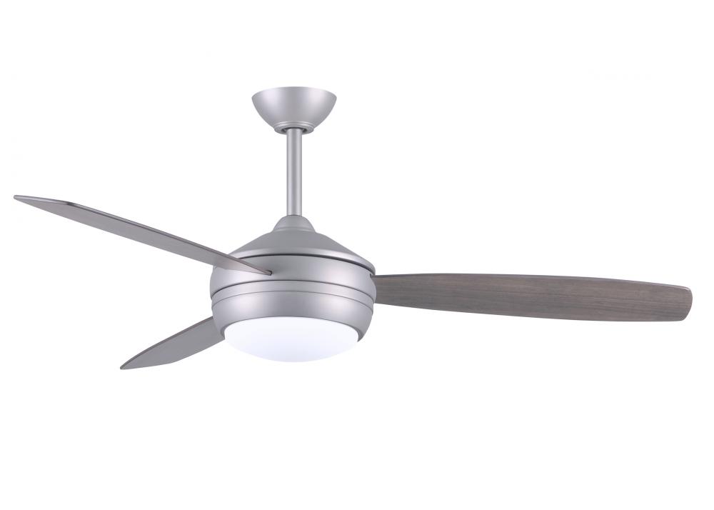 T-24 52&#34; Ceiling Fan in Brushed Nickel and reversible Gray Ash/Walnut Blades