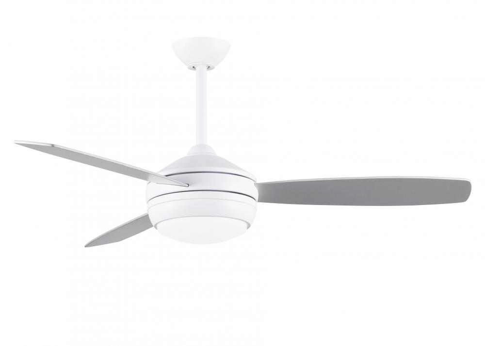 T-24 52&#34; Ceiling Fan in Matte White and reversible Matte White/Brushed Nickel Blades