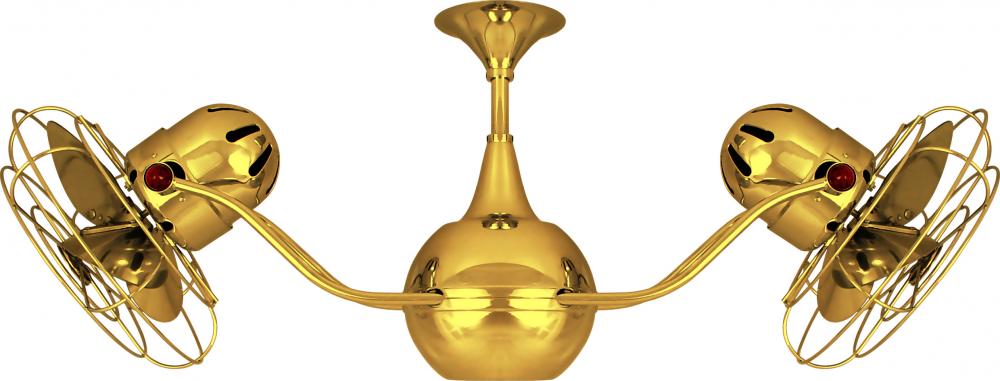 Vent-Bettina 360° dual headed rotational ceiling fan in Ouro (Gold) finish with metal blades.