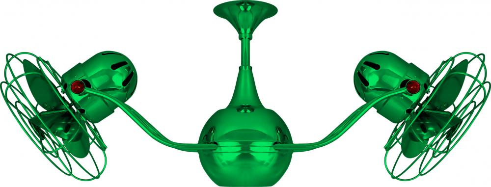 Vent-Bettina 360° dual headed rotational ceiling fan in Esmeralda (Green) finish with metal blade