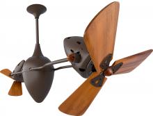Matthews Fan Company AR-BZZT-WD - Ar Ruthiane 360° dual headed rotational ceiling fan in bronzette finish with solid sustainable ma