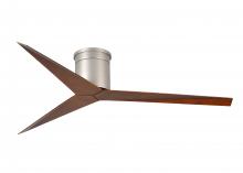 Matthews Fan Company EKH-BN-WN - Eliza-H 3-blade ceiling mount paddle fan in Brushed Nickel finish with walnut ABS blades.