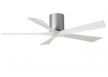 Matthews Fan Company IR5H-BN-MWH-52 - Irene-5H five-blade flush mount paddle fan in Brushed Nickel finish with 52” solid matte white w