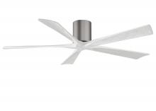 Matthews Fan Company IR5H-BP-MWH-60 - Irene-5H five-blade flush mount paddle fan in Brushed Pewter finish with 60” solid matte white w