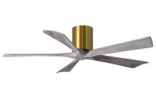 Matthews Fan Company IR5H-BRBR-BW-52 - Irene-5H five-blade flush mount paddle fan in Brushed Brass finish with 52” solid barn wood tone