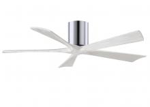 Matthews Fan Company IR5H-CR-MWH-52 - Irene-5H five-blade flush mount paddle fan in Polished Chrome finish with 52” solid matte white