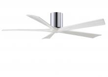Matthews Fan Company IR5H-CR-MWH-60 - Irene-5H five-blade flush mount paddle fan in Polished Chrome finish with 60” solid matte white