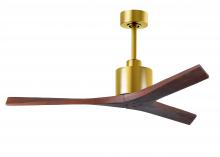 Matthews Fan Company MW-BRBR-WA-52 - Mollywood 6-speed contemporary ceiling fan in Brushed Brass finish with 52” solid walnut tone bl