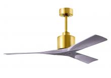 Matthews Fan Company NK-BRBR-BW-52 - Nan 6-speed ceiling fan in Brushed Brass finish with 52” solid barn wood tone wood blades