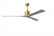 Matthews Fan Company NKXL-BRBR-GA-72 - Nan XL 6-speed ceiling fan in Brushed Brass finish with 72” solid gray ash tone wood blades