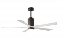 Matthews Fan Company PA5-TB-MWH-60 - Patricia-5 five-blade ceiling fan in Textured Bronze finish with 60” solid matte white wood blad