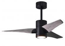 Matthews Fan Company SJ-BK-BW-42 - Super Janet three-blade ceiling fan in Matte Black finish with 42” solid barn wood tone blades a