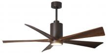 Matthews Fan Company PA5-TB-WA-60 - Patricia-5 five-blade ceiling fan in Textured Bronze finish with 60” solid walnut tone blades an