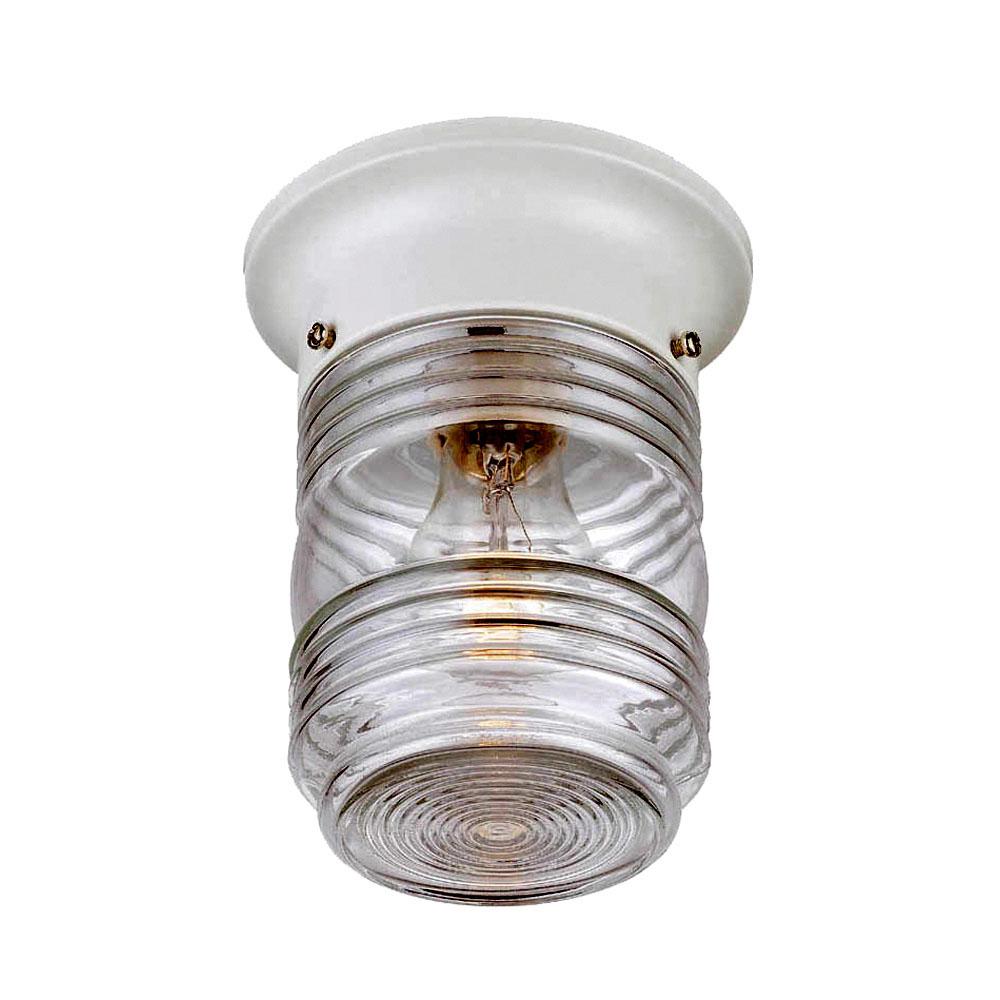 Builder&#39;s Choice Collection Ceiling-Mount 1-Light Outdoor White Light Fixture