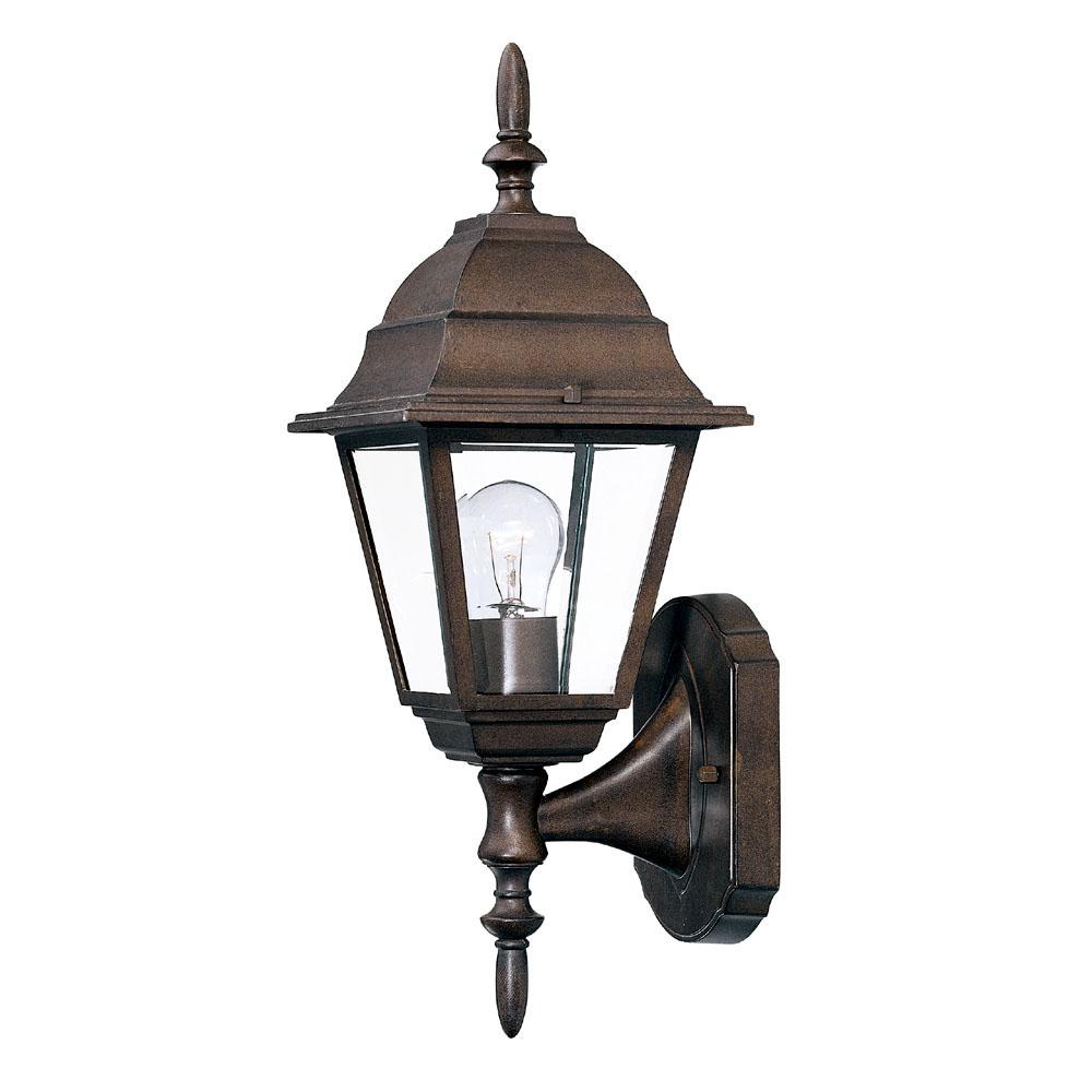 Builder&#39;s Choice Collection Wall-Mount 1-Light Outdoor Burled Walnut Fixture
