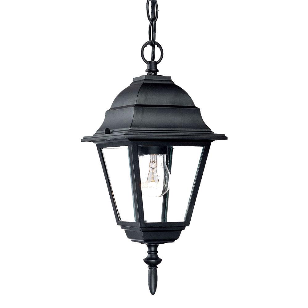 Builder&#39;s Choice Collection 1-Light Outdoor Matte Black Hanging Lantern