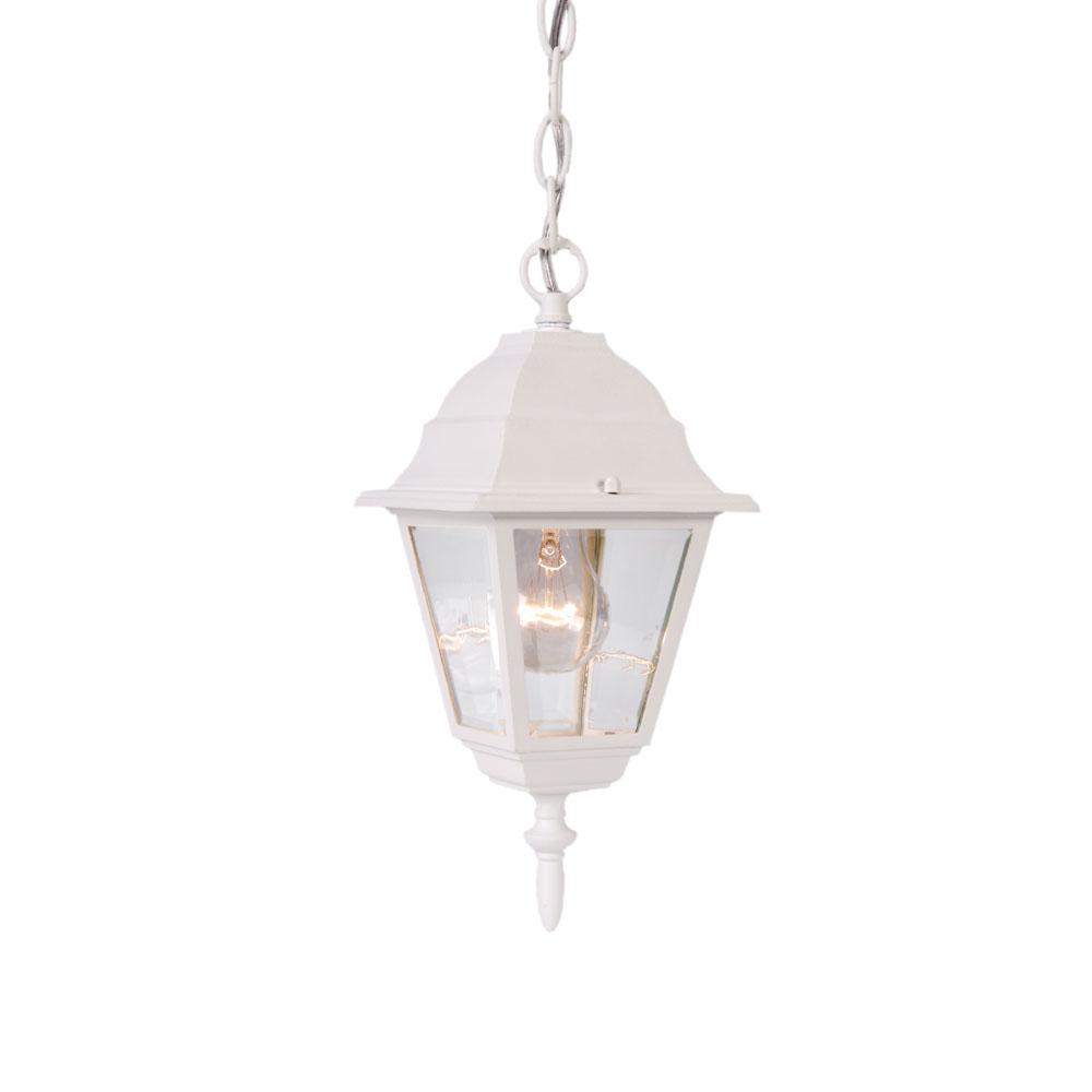 Builder&#39;s Choice Collection Hanging-Mount 1-Light Outdoor Textured White Lantern