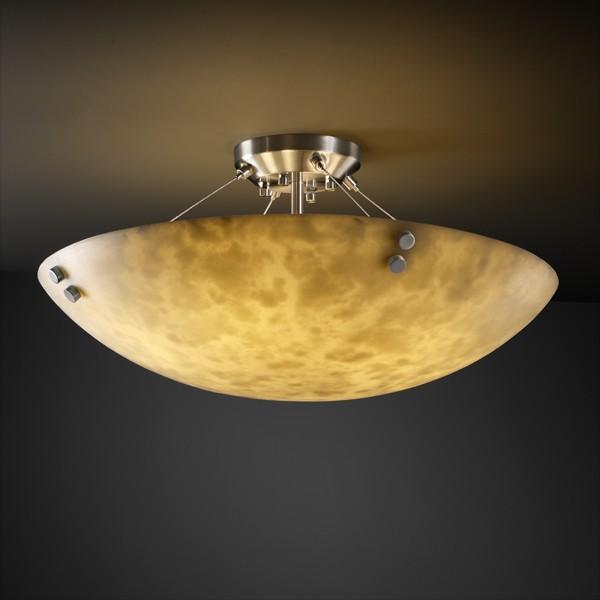 36&#34; Semi-Flush Bowl w/ CONCENTRIC SQUARES FINIALS