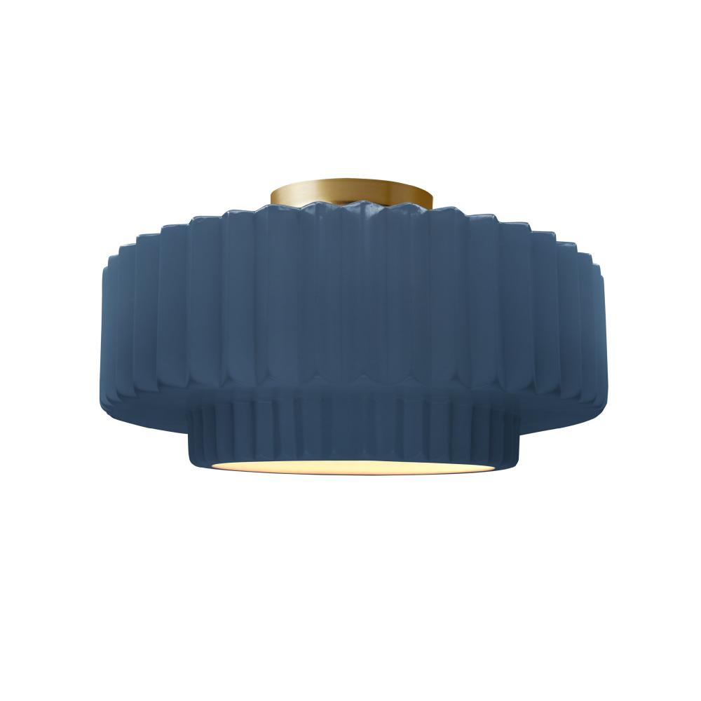 Medium Tier Pleated LED Semi-Flush