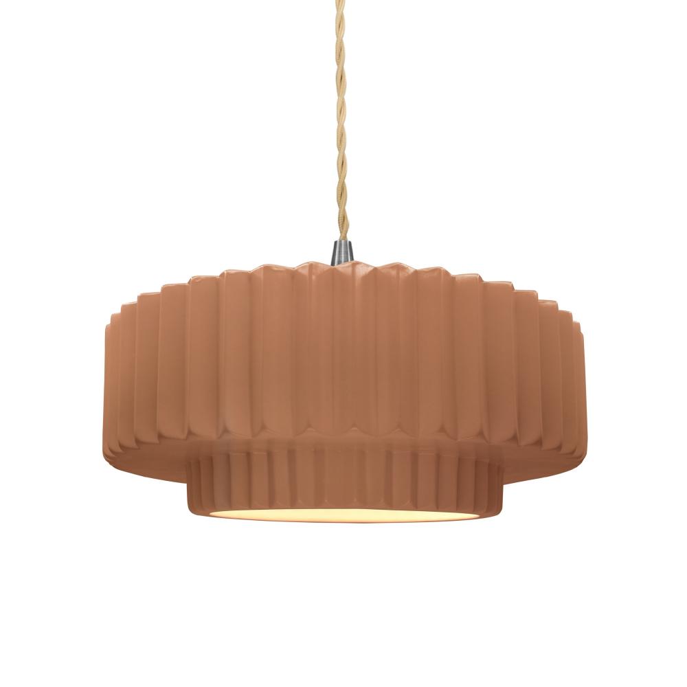 Medium Tier Pleated LED Pendant